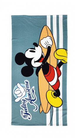 strandlaken Mickey jongens 140 x 70 cm polyester blauw
