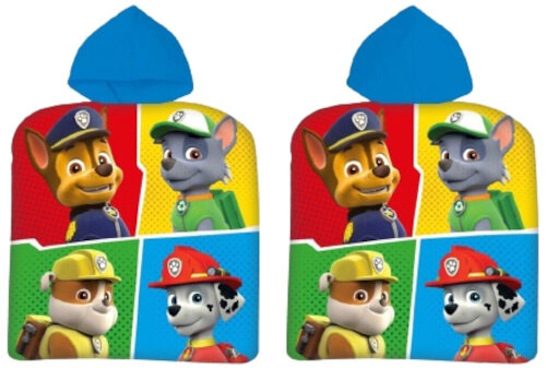 badponcho Paw Patrol junior 60x120 cm katoen blauw