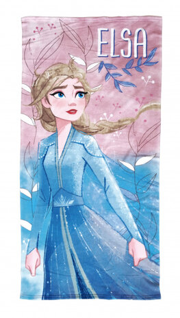 strandlaken Frozen 140 x 70 cm polyester blauw/roze