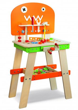 hamerbank junior 92 cm hout oranje/groen