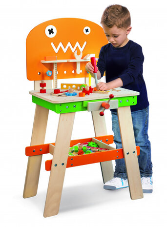 hamerbank junior 92 cm hout oranje/groen