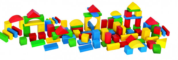 blokkenset junior 13 x 24 x 27 cm hout 102-delig