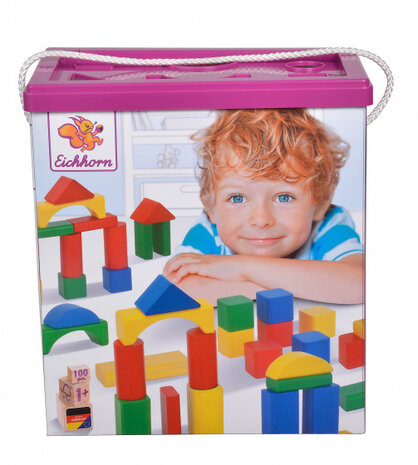 blokkenset junior 13 x 24 x 27 cm hout 102-delig