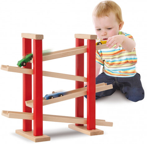 autobaan junior 38 x 31 cm hout naturel 5-delig