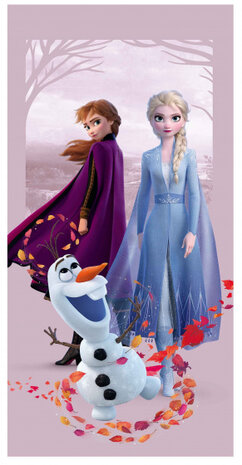 strandlaken Frozen 2 junior 70 x 140 cm katoen roze