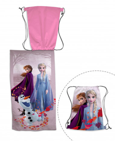 strandlaken Frozen 2 junior 70 x 140 cm katoen roze