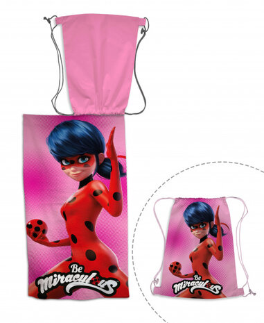strandlaken Miraculous junior 70 x 140 cm katoen roze