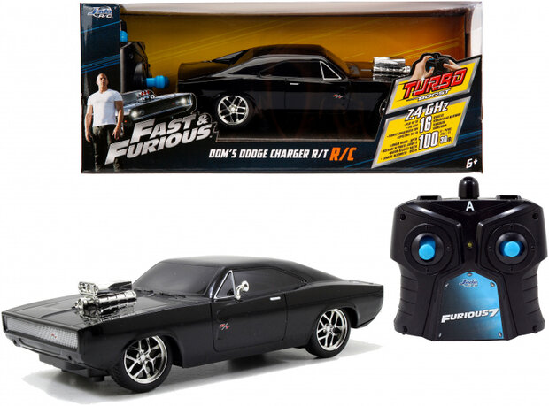 RC auto Fast &amp; Furious 1970 Dodge Charger 1:16 zwart