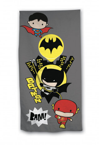 strandlaken Batman junior 70 x 140 cm katoen grijs