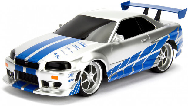 RC auto Fast &amp; Furious Nissan Skyline GTR 1:16 zilver
