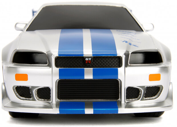 RC auto Fast &amp; Furious Nissan Skyline GTR 1:16 zilver