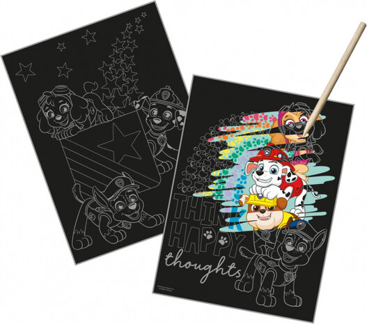 krasplaten Paw Patrol junior papier zwart 3-delig