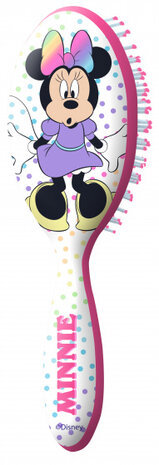 haarborstel Minnie Mouse meisjes 21,5 cm roze/wit