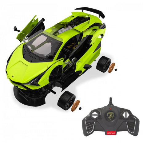 RC auto Lamborghini Si&aacute;n 27,9 cm 1:18 groen 2-delig