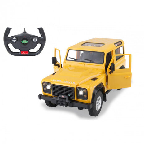 RC auto Land Rover Defender 29 cm 1:14 geel 2-delig