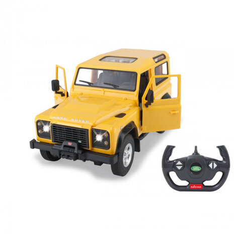 RC auto Land Rover Defender 29 cm 1:14 geel 2-delig