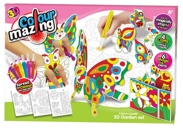 kleurset 3D Tuinset junior papier wit 10-delig