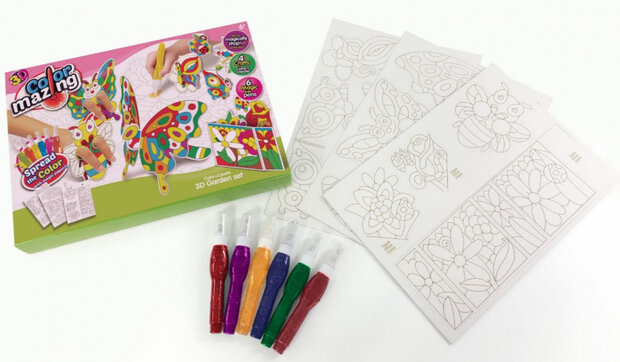 kleurset 3D Tuinset junior papier wit 10-delig