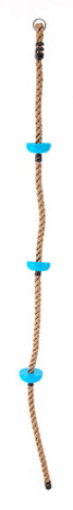 klimtouw met schijven 200 cm turquoise
