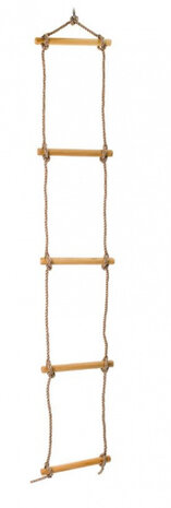 touwladder 190 x 2,6 cm hout naturel