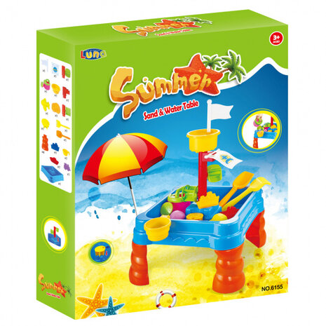 zand- en watertafel junior 40 x 40 x 58,8 cm 21-delig