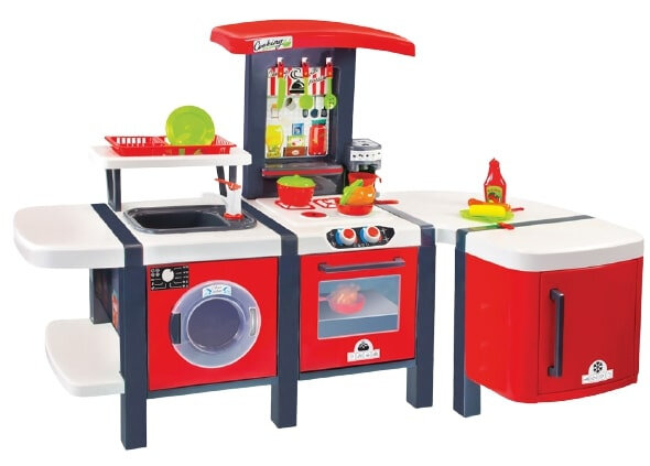 speelkeuken junior 141 x 68 cm rood/wit 29-delig