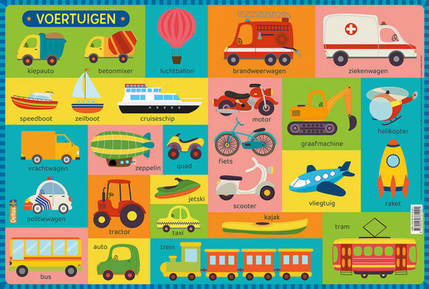 onderlegger Voertuigen junior 47,5 x 32 cm PVC