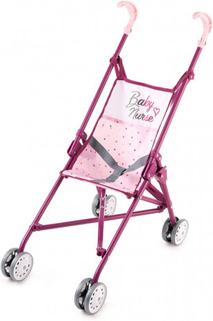 poppenbuggy Nurse meisjes 25 x 51,5 x 57 cm staal roze
