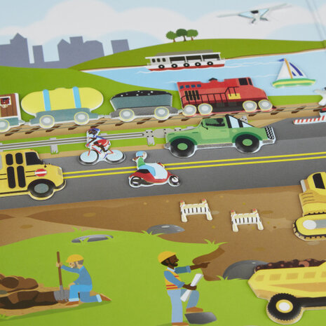 stickerboek Puffy - Vehicles karton 33-delig