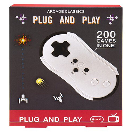 spel Plug and Play Arcade Game wit/zwart