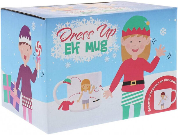 mok Dress Up Elf junior 15 cm porselein wit
