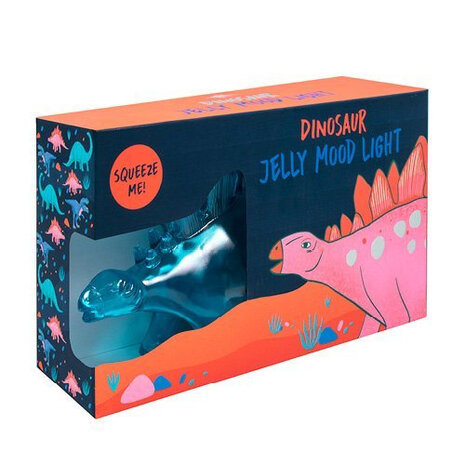 feestlamp Stegosaurus junior led 26 cm blauw