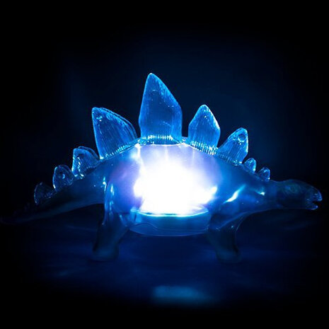 feestlamp Stegosaurus junior led 26 cm blauw