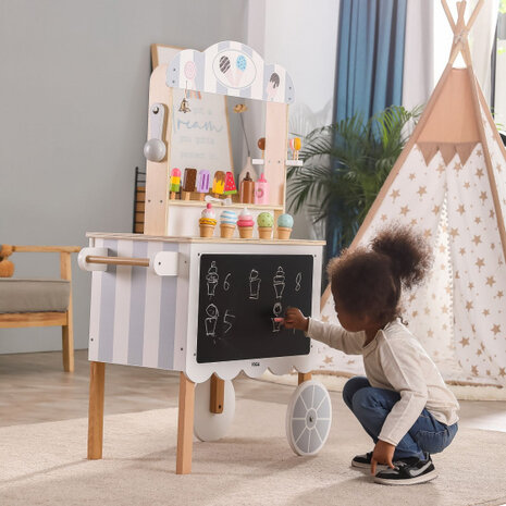 ijskraam junior 73 x 112 cm hout wit/naturel/grijs