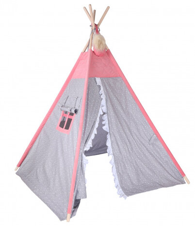 tipi-tent Pow-Wow 170 cm polykatoen roze 2-delig