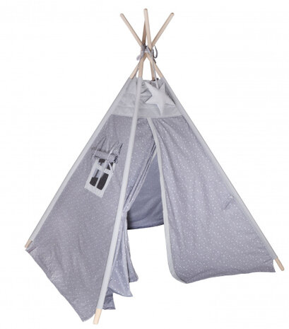 tipi-tent Pow-Wow 170 cm polykatoen grijs 2-delig