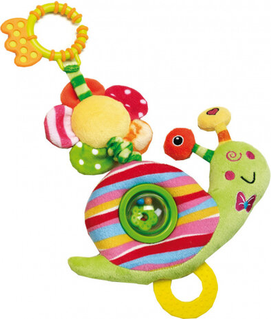 knuffel Multiplay junior 30 cm polyester rood/groen
