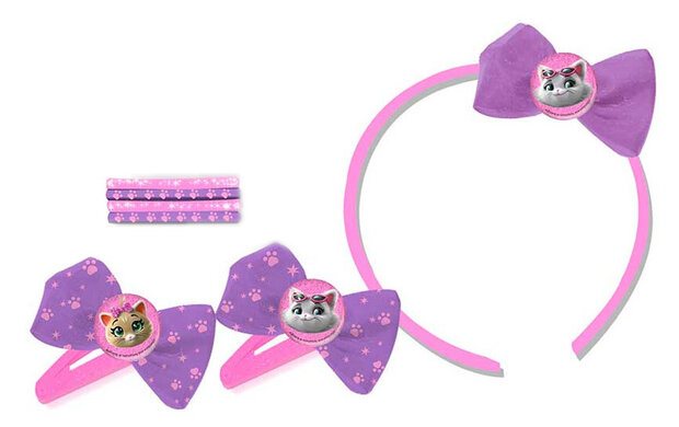 haaraccessoireset meisjes roze/paars 7-delig