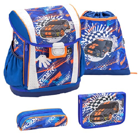 rugzakset Speed Racing 19 liter polyester blauw 4-delig