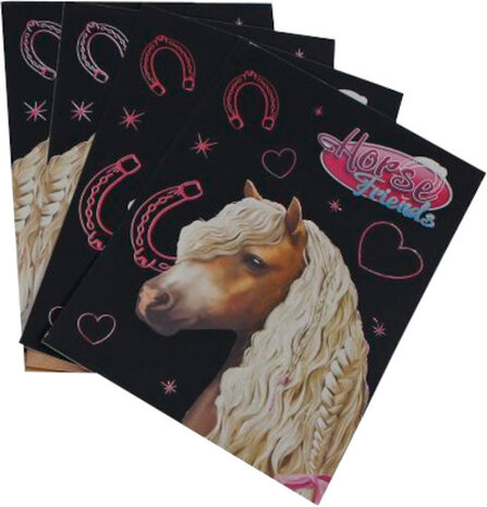 kraskaarten meisjes karton zwart/roze 19-delig