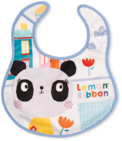 slabbetjes panda 26,5 x 21 cm wit/geel 2 stuks