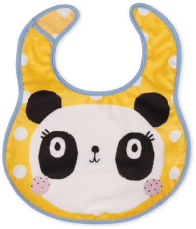 slabbetjes panda 26,5 x 21 cm wit/geel 2 stuks