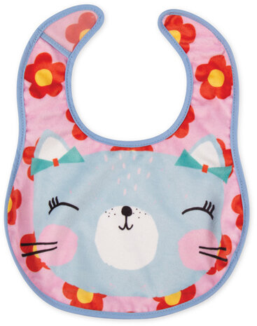 slabbetjes kat 26,5 x 21 cm lichtblauw/roze 2 stuks