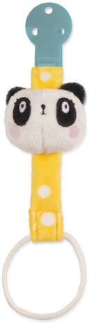 fopspeenketting panda junior 19 x 6 cm geel/wit