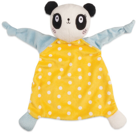 knuffeldoekje panda 31,5 x 24,3 cm geel/lichtblauw