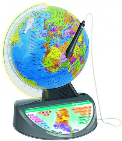 leerspel Wereldbol interactief 32 x 43 cm blauw