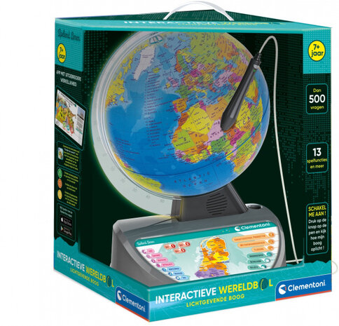 leerspel Wereldbol interactief 32 x 43 cm blauw