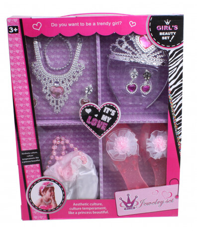 sieradenset It&#039;s My Love zilver/roze 10-delig