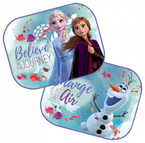 zonneschermen Frozen 2 meisjes 44 x 35 cm blauw 2 stuks