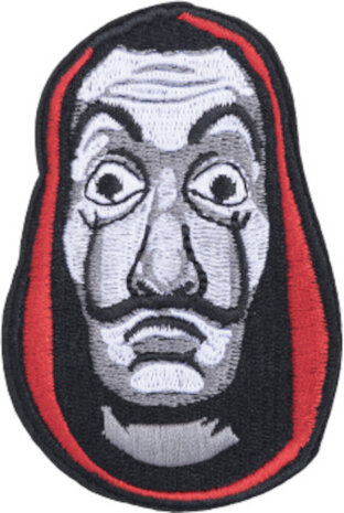 opstrijkpatch La Casa De Papel 3 x 5,3 cm zwart/grijs